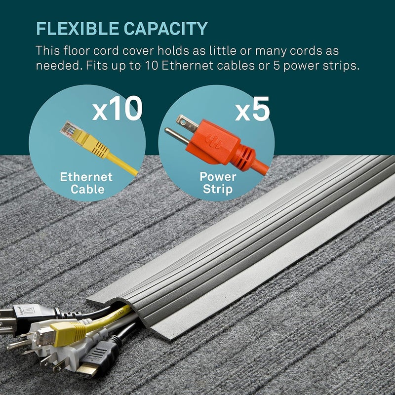 UT Wire 5' Cable Blanket Low Profile Cord Cover and Protector in Beige - Image 4